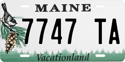 ME license plate 7747TA