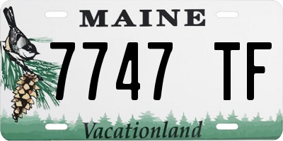 ME license plate 7747TF
