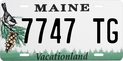 ME license plate 7747TG