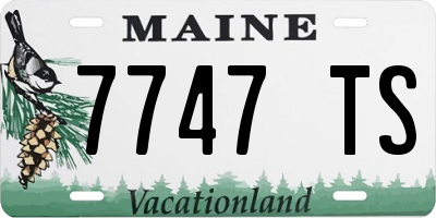 ME license plate 7747TS