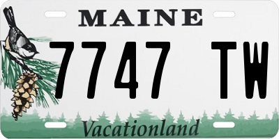 ME license plate 7747TW
