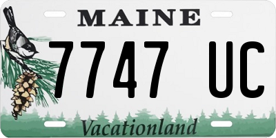 ME license plate 7747UC