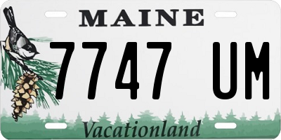 ME license plate 7747UM