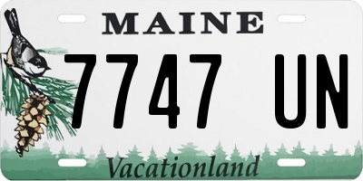 ME license plate 7747UN