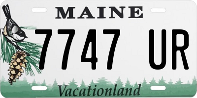 ME license plate 7747UR