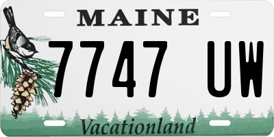 ME license plate 7747UW