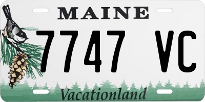 ME license plate 7747VC