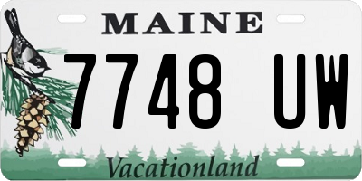 ME license plate 7748UW