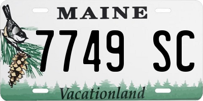 ME license plate 7749SC