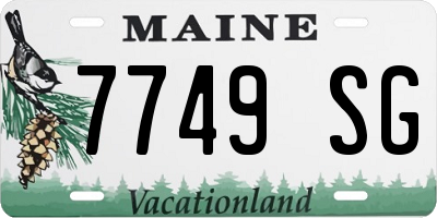 ME license plate 7749SG