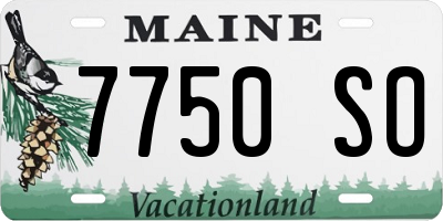 ME license plate 7750SO