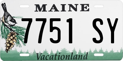 ME license plate 7751SY