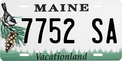 ME license plate 7752SA