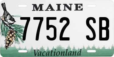 ME license plate 7752SB