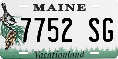 ME license plate 7752SG