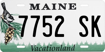 ME license plate 7752SK