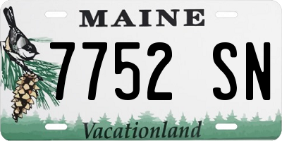 ME license plate 7752SN