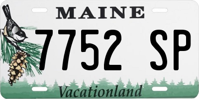ME license plate 7752SP
