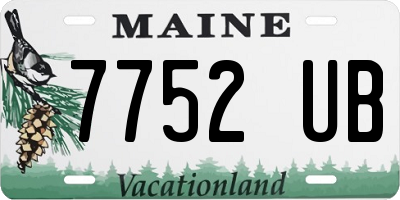 ME license plate 7752UB