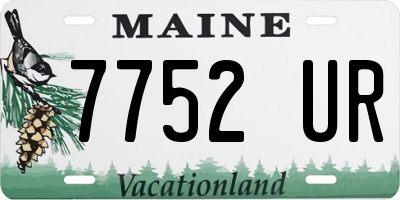 ME license plate 7752UR