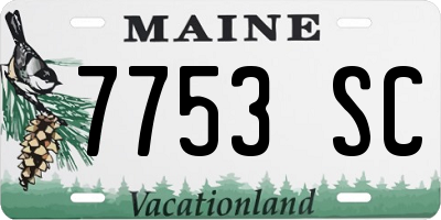 ME license plate 7753SC