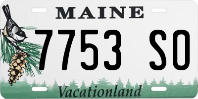 ME license plate 7753SO