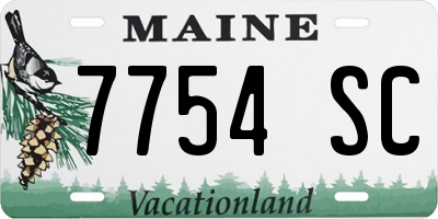 ME license plate 7754SC