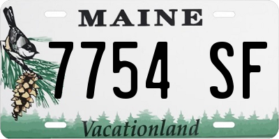 ME license plate 7754SF