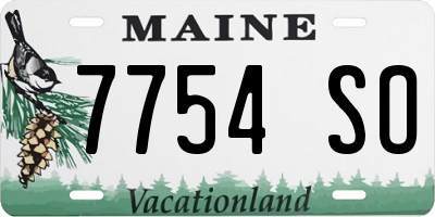 ME license plate 7754SO