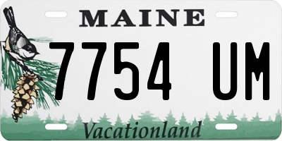 ME license plate 7754UM