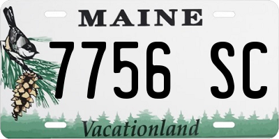 ME license plate 7756SC