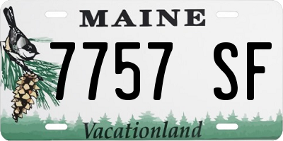 ME license plate 7757SF