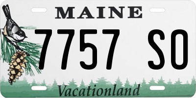 ME license plate 7757SO