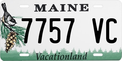 ME license plate 7757VC