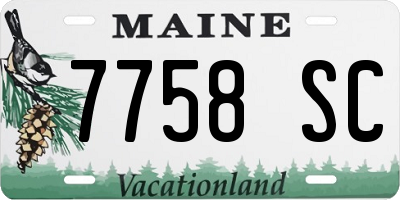 ME license plate 7758SC