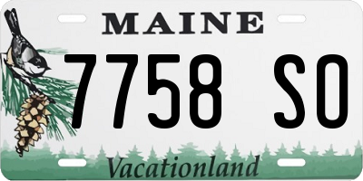 ME license plate 7758SO