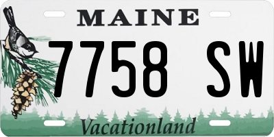 ME license plate 7758SW