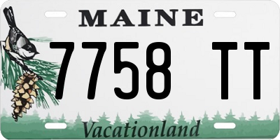 ME license plate 7758TT