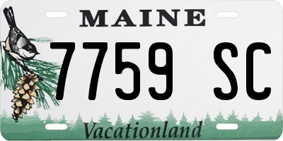 ME license plate 7759SC