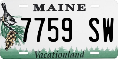 ME license plate 7759SW
