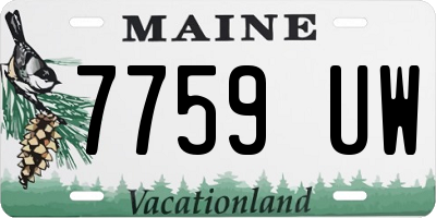 ME license plate 7759UW