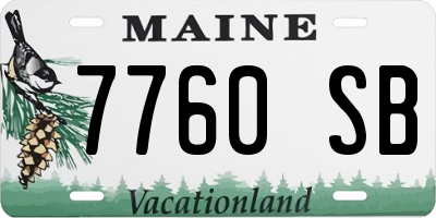 ME license plate 7760SB