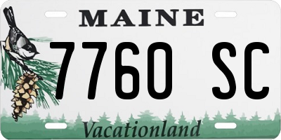 ME license plate 7760SC