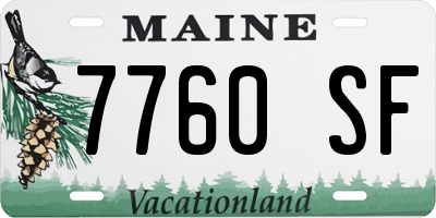 ME license plate 7760SF