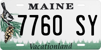 ME license plate 7760SY
