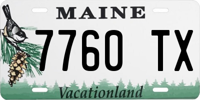 ME license plate 7760TX