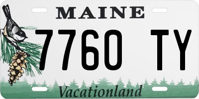 ME license plate 7760TY