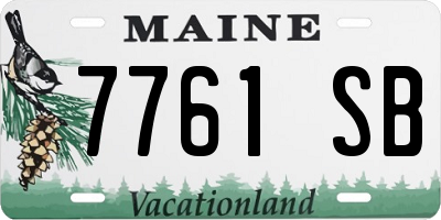 ME license plate 7761SB