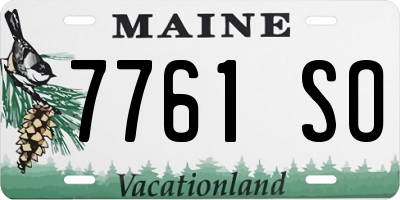 ME license plate 7761SO