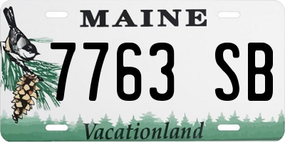 ME license plate 7763SB